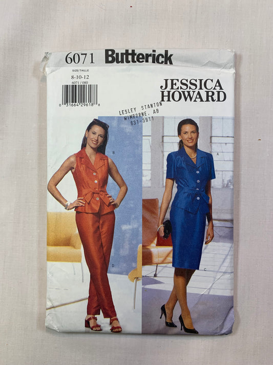 Butterick 6071, Misses' Petite, Top, Skirt, Pants, Size 8-12, Uncut, Vintage 1999