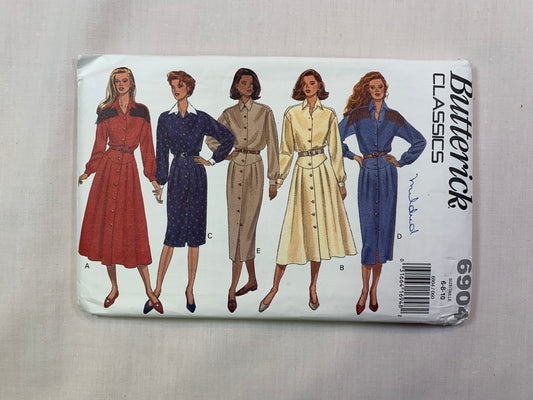 Butterick 6904 Misses' Dress, Size 6-10, Uncut, Vintage 1993