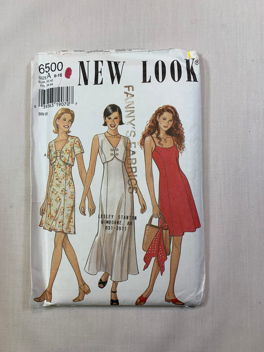 Simplicity 6500 Misses' Dress, Bolero Jacket, Size 6-16, Uncut, Vintage 1980
