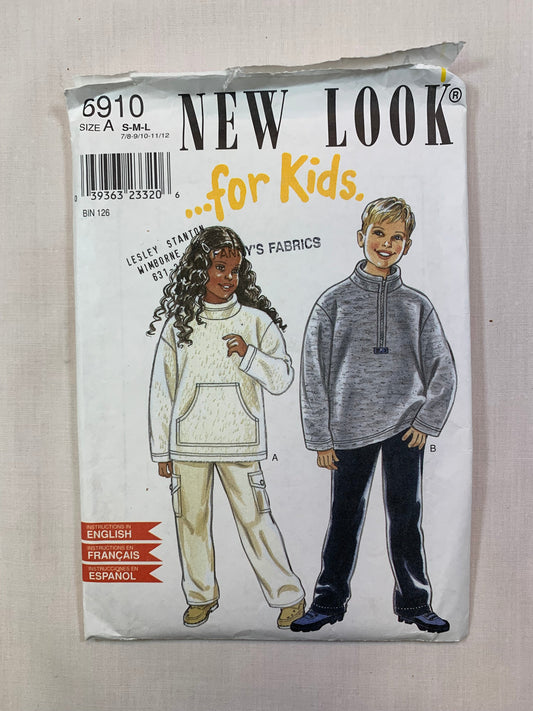 Simplicity 6910 Boys' Girls' Shirt, Sweatshirt, Size 7-12, Uncut, Vintage 1996