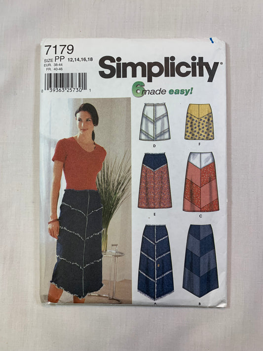 Simplicity 7179 Misses' Skirts, Size 12-18, Uncut, 2010
