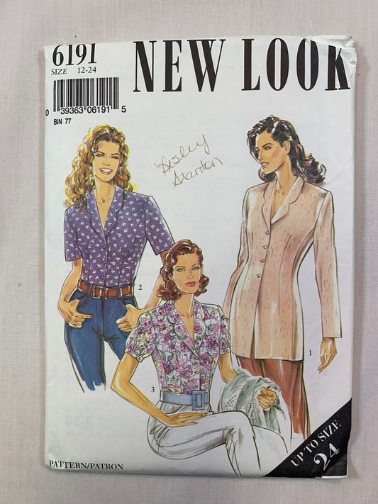 Simplicity New Look 6191 Misses' Blouse, Tunic, Size 12-24, Uncut