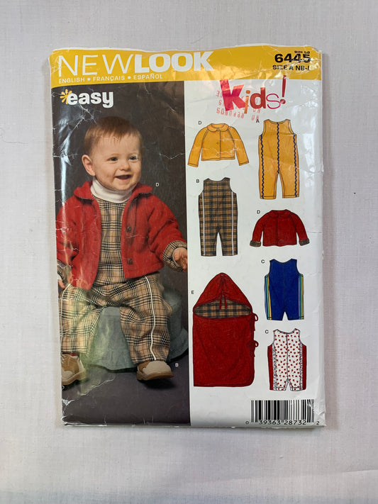 Simplicity New Look 6445 Toddlers' Rompers, Size 7-24 Pounds, Cut, Vintage 1994