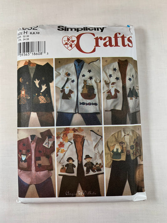 Simplicity Sewing Pattern 7032 Misses' Jackets, Two Lengths, Appliques, 3 Variations, Long Sleeves, Size 6-10, Uncut, Vintage 1996