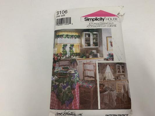 Simplicity Sewing Pattern 8106 Appliance Covers, Mitts, Potholder, Kitchen Essentials, Decor, Toaster, Blender, Processor, Casserole, Apron, Chair, Cut, Vintage 1992