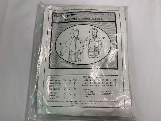 Green Pepper Sewing Pattern 121 Women's Oregon Jacket, Zipper Front, Elastic Waistband, Hood, Drawstring, Pockets, Long Sleeves With Cuffs, Size 6-14, Vintage 1981