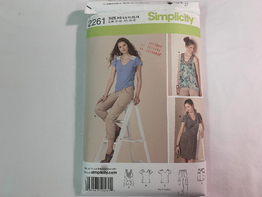 Simplicity Sewing Pattern 2261 Misses' Skirt, Pants, Knit Tops, Size 6-14, Cut, 2010