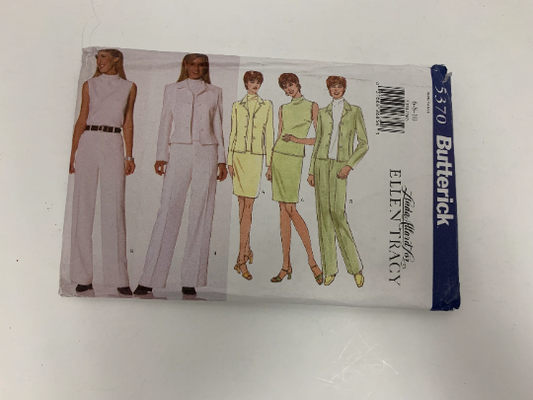 Butterick Sewing Pattern 5370 Misses' Jacket, Top, Skirt, Pants, Loose Fitted, Long Sleeves, Sleeveless, Shoulder Pads, Size 6-10, Uncut, Vintage 1998