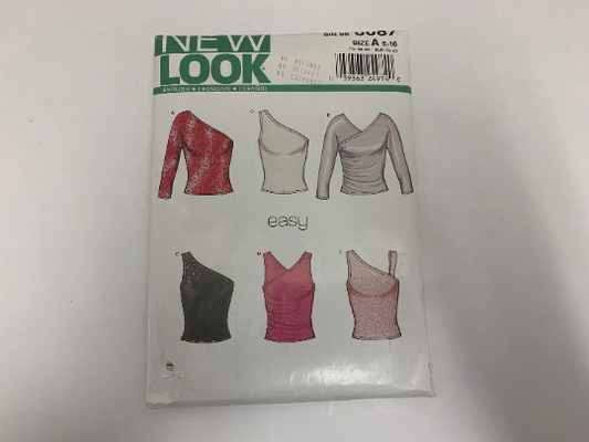 Simplicity New Look Sewing Pattern 6087 Misses' Tops, Long Sleeves, Sleeveless, Wrap Front, 4 Variations, Fitted, Size 6-18, Uncut,, 2002