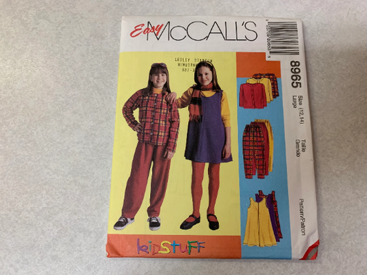 McCall's 8965 Girls' Jacket, Jumper, Pants, Size 12-14, Uncut, Vintage 1997